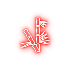 Poster - Japan bamboo branches neon icon