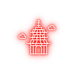 Poster - Japan pagoda neon icon