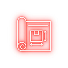 Poster - Industry flat product plan industrial neon icon