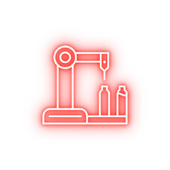 Poster - Industry flat machine industrial automation robot technology neon icon