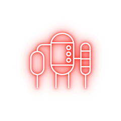 Poster - Industry flat industrial silo storage neon icon