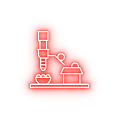 Poster - Industry flat machine industrial automation robot technology neon icon