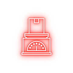 Poster - Industry flat weight industrial box Libra neon icon