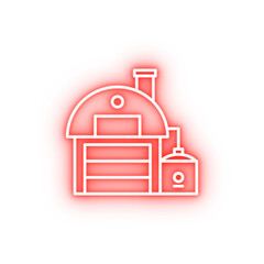 Poster - Industry flat factory industrial manufacturing technology neon icon