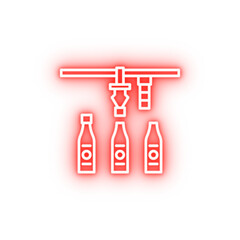 Poster - Industry flat machine industrial automation robot technology neon icon