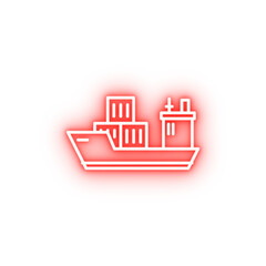 Poster - Industry flat cargo industrial liner neon icon