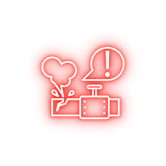 Poster - Industry flat danger dangerous gas industrial leak pipe repair neon icon