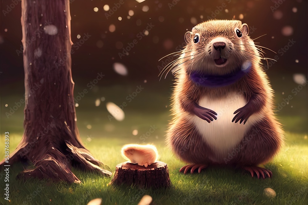 Ilustración de Stock 3D Rendered computer-generated groundhog for the ...