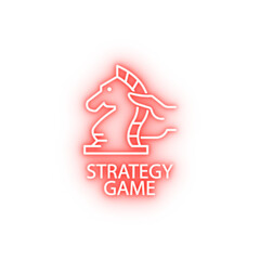 Poster - strategy game outline neon icon