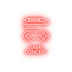 Poster - game concept outline neon icon