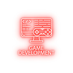 Canvas Print - game development outline neon icon