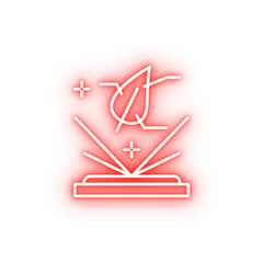 Poster - Leaf technology neon icon