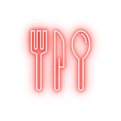 Poster - cutlery neon icon