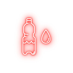 Poster - bottle of water neon icon