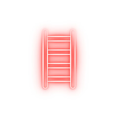 Poster - Firefighter ladder two color neon icon