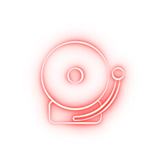 Poster - Firefighter fire alarm two color neon icon