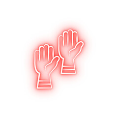 Poster - Firefighter gloves two color neon icon