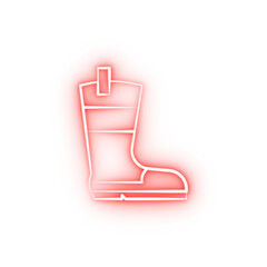 Poster - Firefighter boots two color neon icon