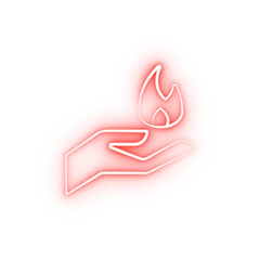 Poster - Firefighter flame two color neon icon