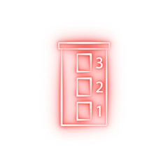 Poster - Firefighter training two color neon icon