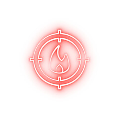 Poster - Firefighter fire two color neon icon