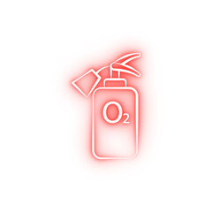 Poster - Firefighter fire extinguisher two color neon icon