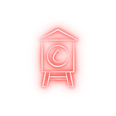 Poster - Firefighter water tower two color neon icon