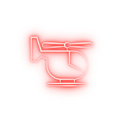 Poster - Firefighter helicopter two color neon icon