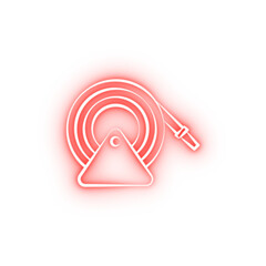 Poster - Firefighter fire hose two color neon icon