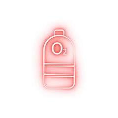 Poster - Firefighter oxygen two color neon icon