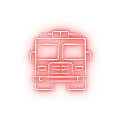 Poster - Firefighter fire truck two color neon icon