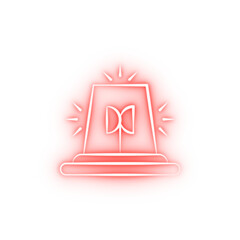 Poster - Firefighter siren two color neon icon