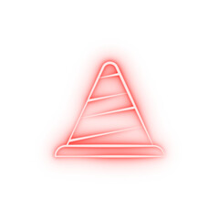 Poster - Firefighter cone two color neon icon