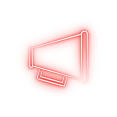 Poster - Firefighter megaphone two color neon icon