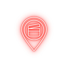 Poster - Location clapperboard neon icon