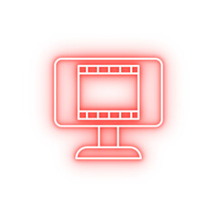 Poster - Computer film ribbon neon icon