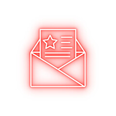 Poster - Letter star film neon icon
