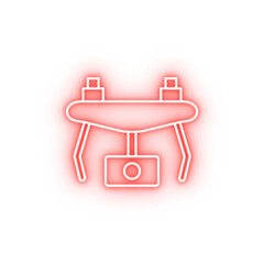 Poster - Drone camera neon icon