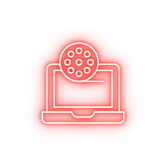 Poster - Film reel computer neon icon