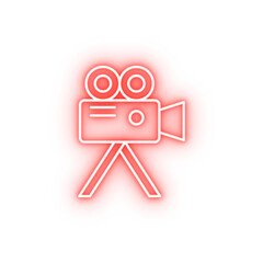 Poster - Camera film neon icon