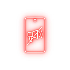 Poster - Phone mute cinema neon icon