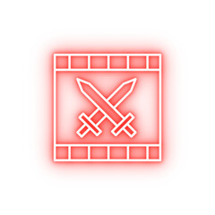 Poster - Video film sword neon icon