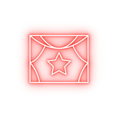Poster - Curtains theater star neon icon