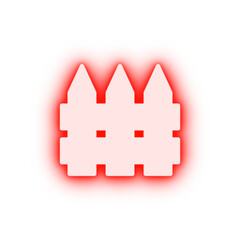 Poster - Fence farm neon icon