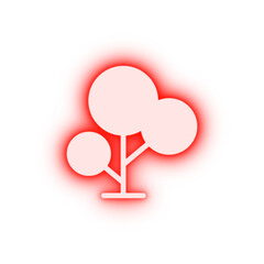 Poster - Tree plant neon icon