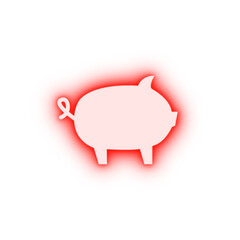 Poster - Pig animal neon icon