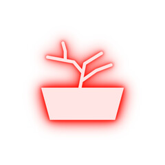 Poster - Pot plant neon icon