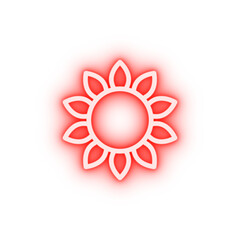 Poster - Sunflower flower neon icon
