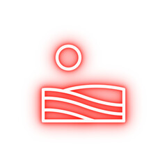 Poster - Field sun neon icon