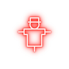 Poster - Scarecrow farm neon icon